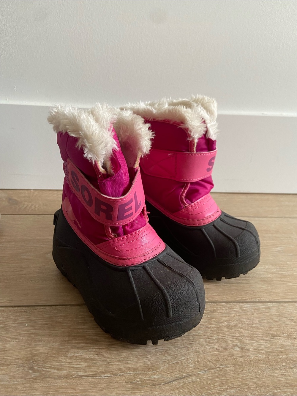 SOREL Pink Toddler Winter Snow Boots with Faux Fur